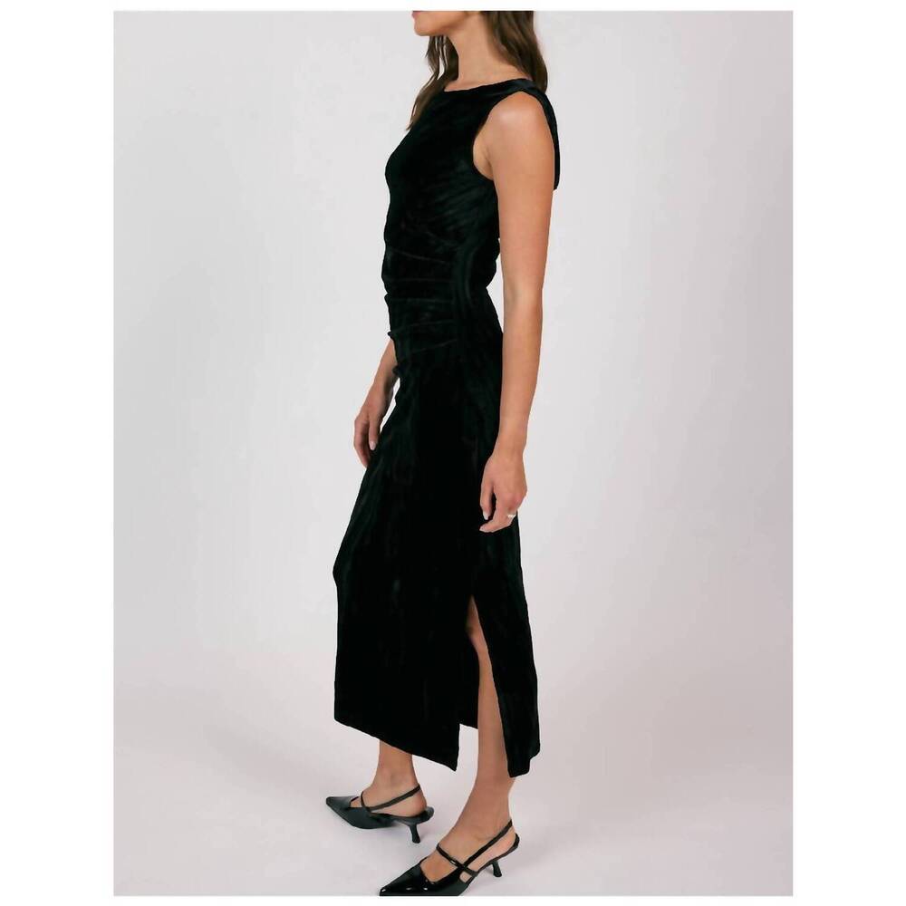 NEW SAGE THE LABEL masterpiece cowl neck velvet midi dress in black - Picture 3 of 4